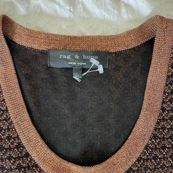 Rag & Bone Amanda bronze metallic mesh mini dress - Picture 6 of 11